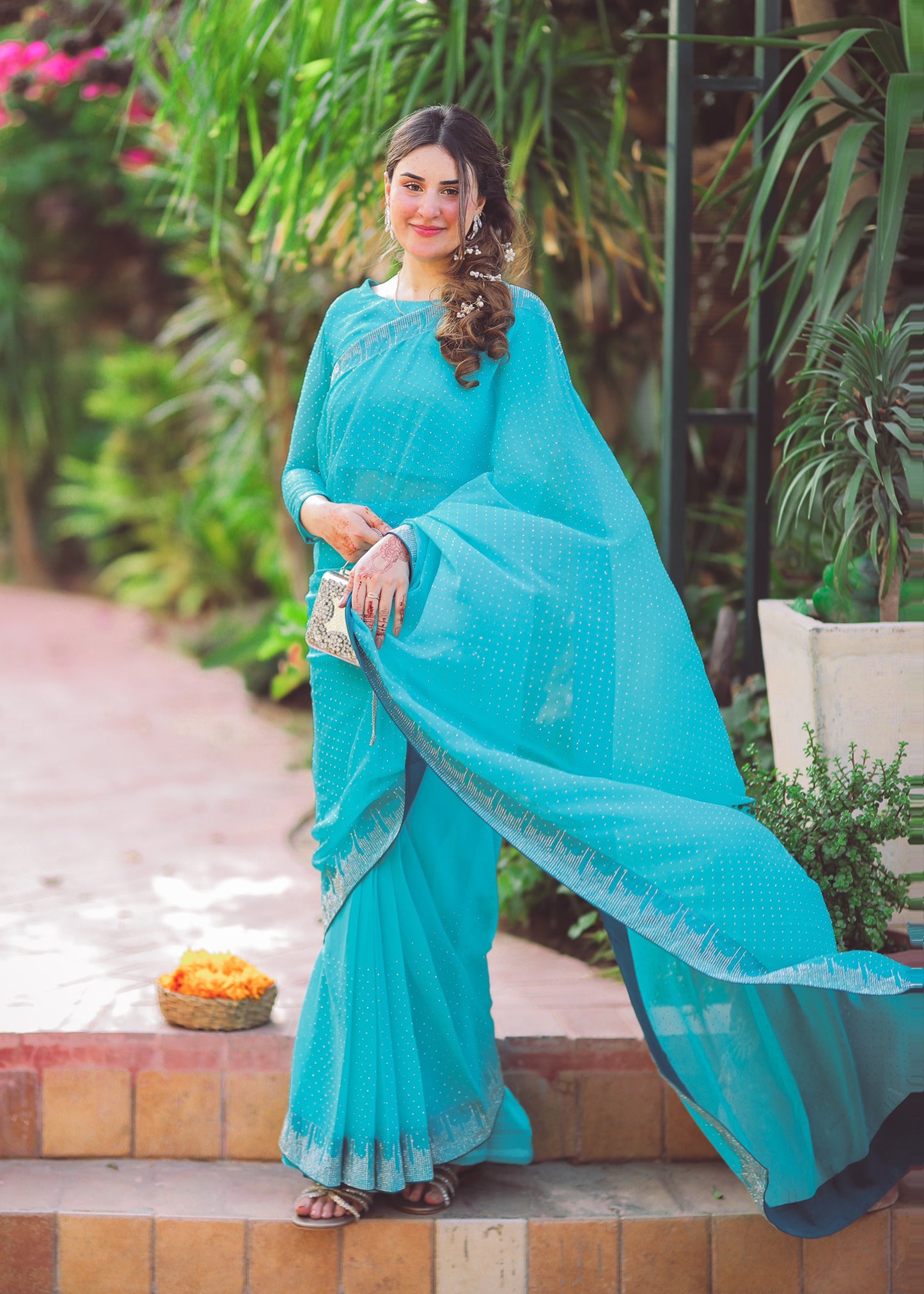 Rhinestone Saree