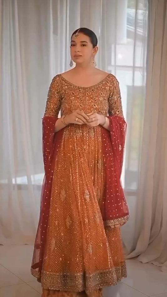 Rust dress for mehndi