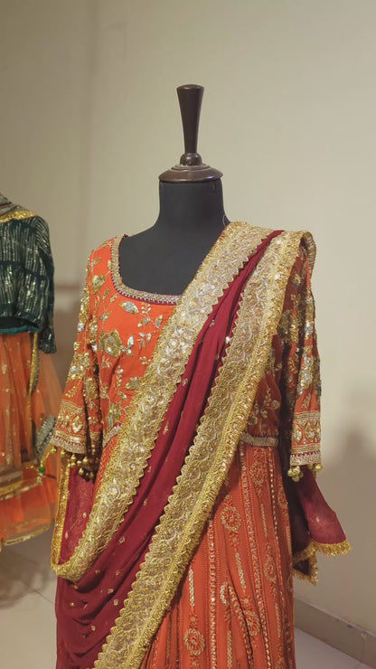 Rust dress for mehndi